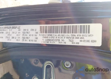 2014 Ram 1500 Tradesman из США, поврежденный, VIN 1C6RR6KG4ES153798